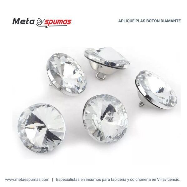 Aplique Plas Botón Diamante