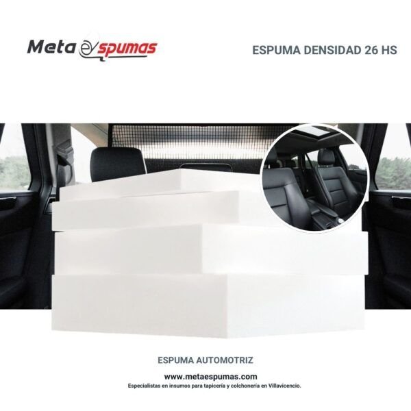 Espuma automotriz densidad 26 hs