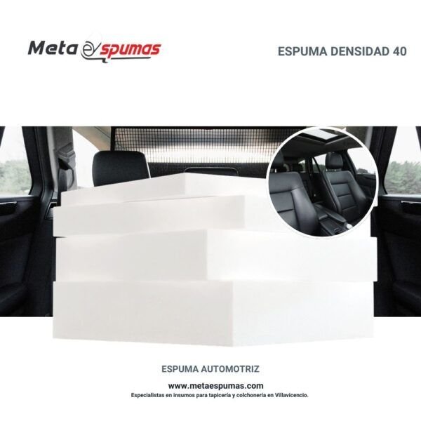 Espuma automotriz densidad 40